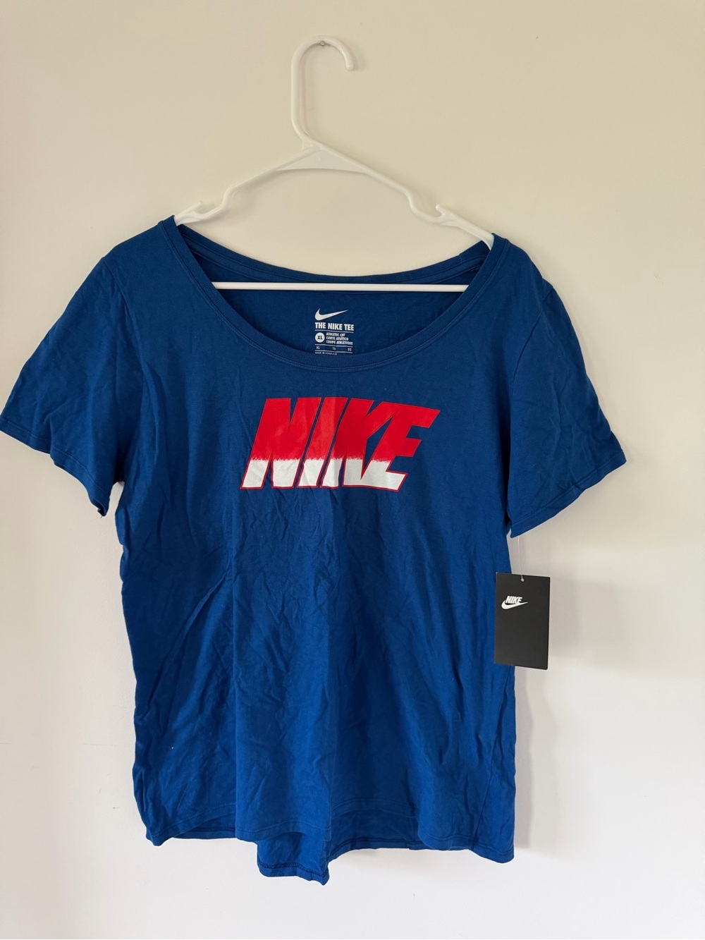 NWT Nike Women’s Blue Tee with Red Logo